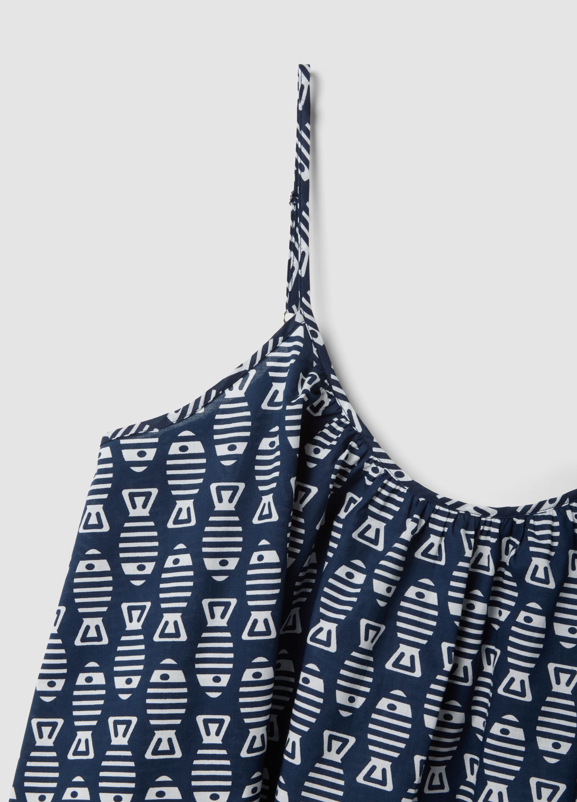 Blue pure cotton cami top with thin straps