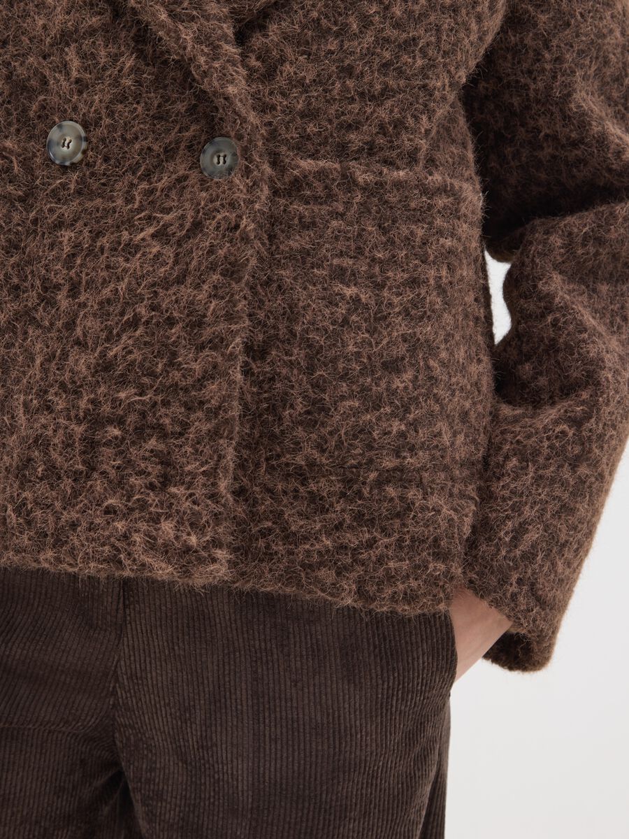 Giacca doppiopetto marrone regular fit con bottoni_3