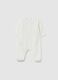 White cotton baby bodysuit with panda_1