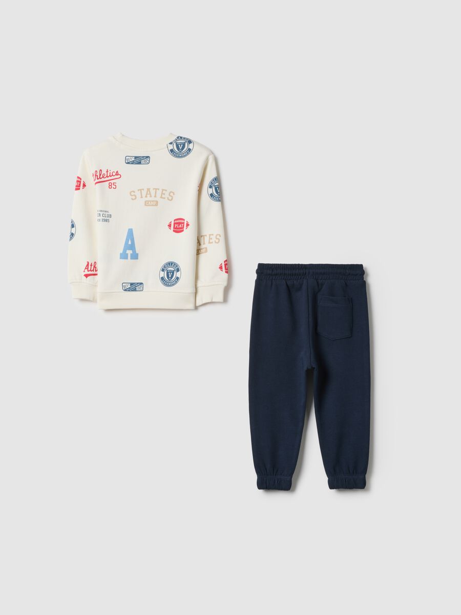 Boys' pure cotton multicolour sweatshirt and trousers set, regular fit_1