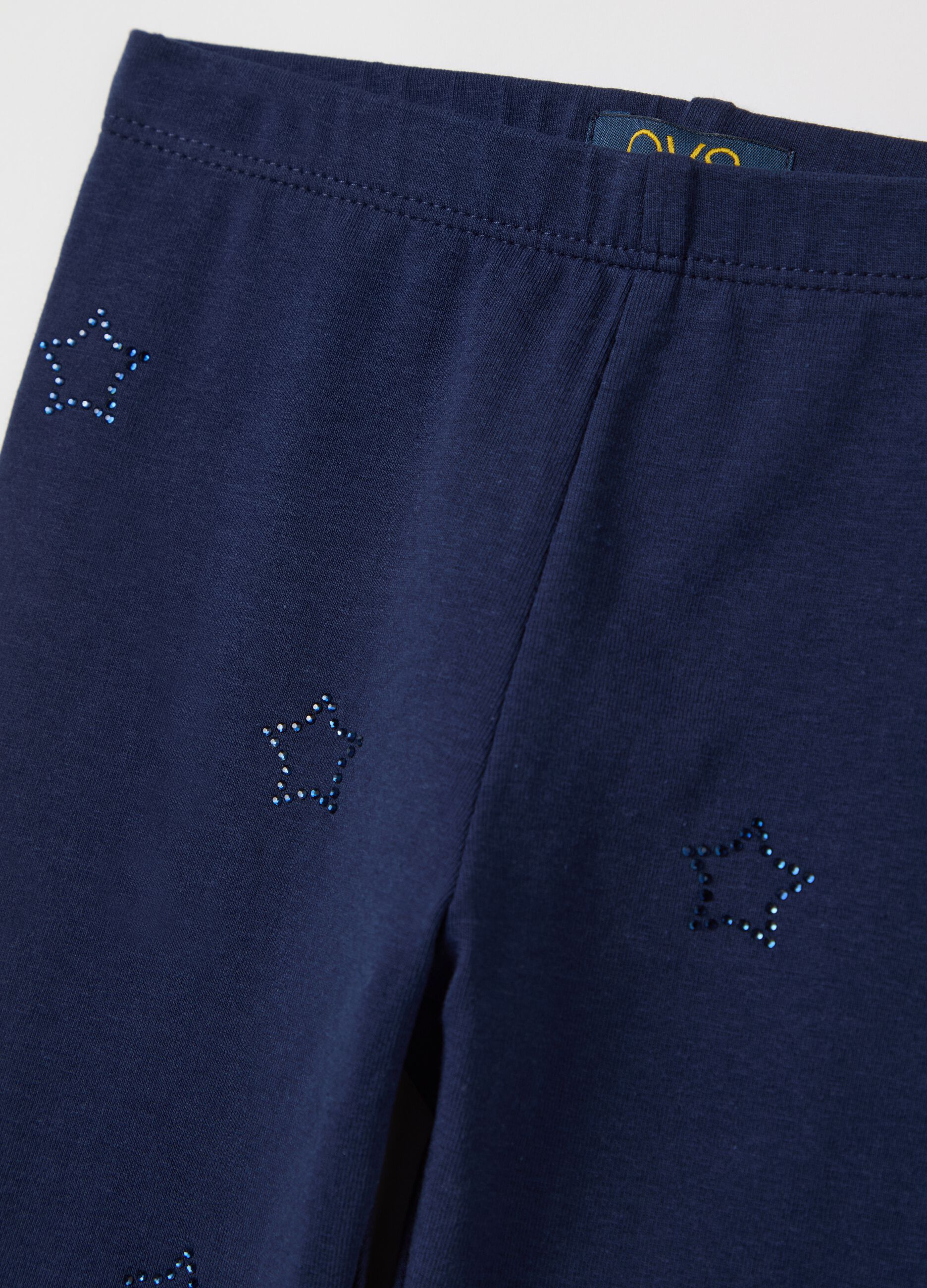 Leggings with diamanté stars application