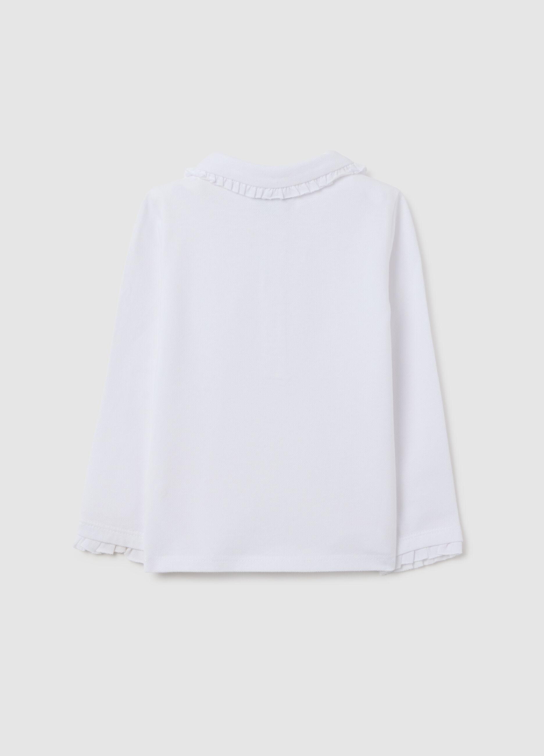 Baby girl's white pure cotton t-shirt regular fit