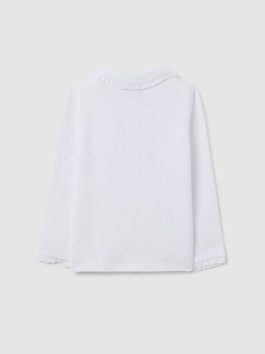 Baby girl's white pure cotton t-shirt regular fit_1