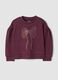 Purple cotton-blend crew-neck sweatshirt with bow_0