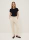 Beige pure cotton baggy trousers_0