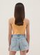 Orange fitted stretch cotton girls&rsquo; vest top with embroidery_1