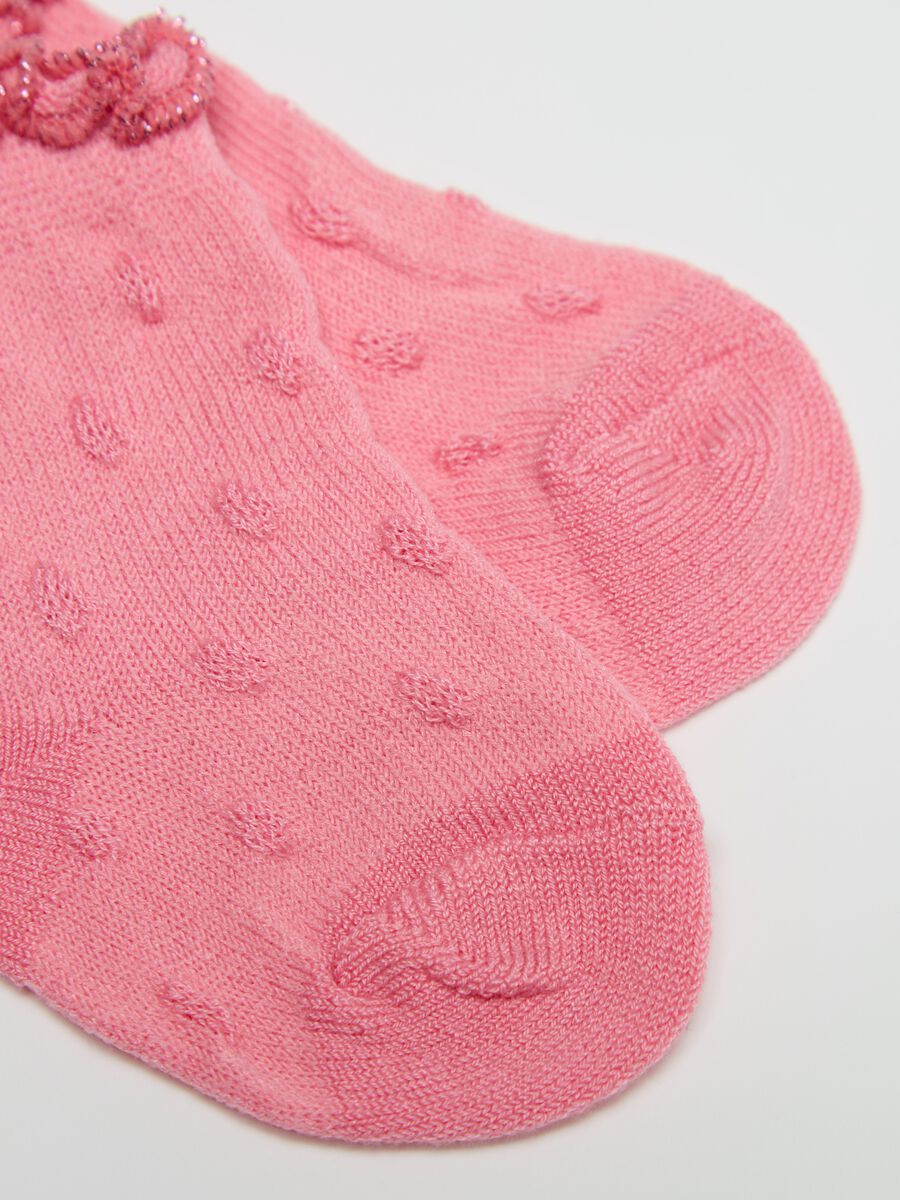 Three-pair pack socks with lurex and raised design_2