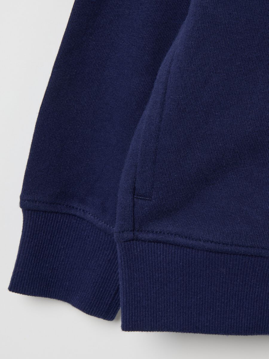 Felpa da bambina in puro cotone blu regular fit_3
