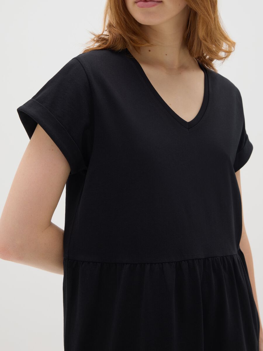 Women's black pure cotton dress_3