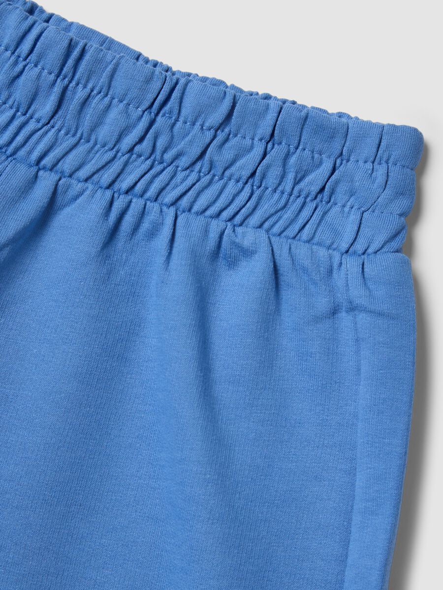 Girls&rsquo; light blue pure cotton shorts with elasticated waist_3