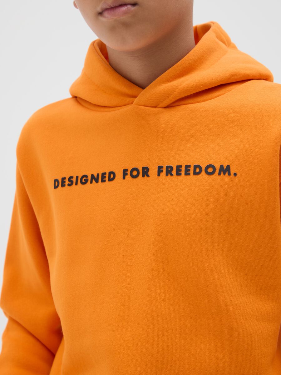 Orange cotton blend regular fit children's sweatshirt_2