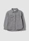 Grey oversized pure cotton shirt with studs for girls_1