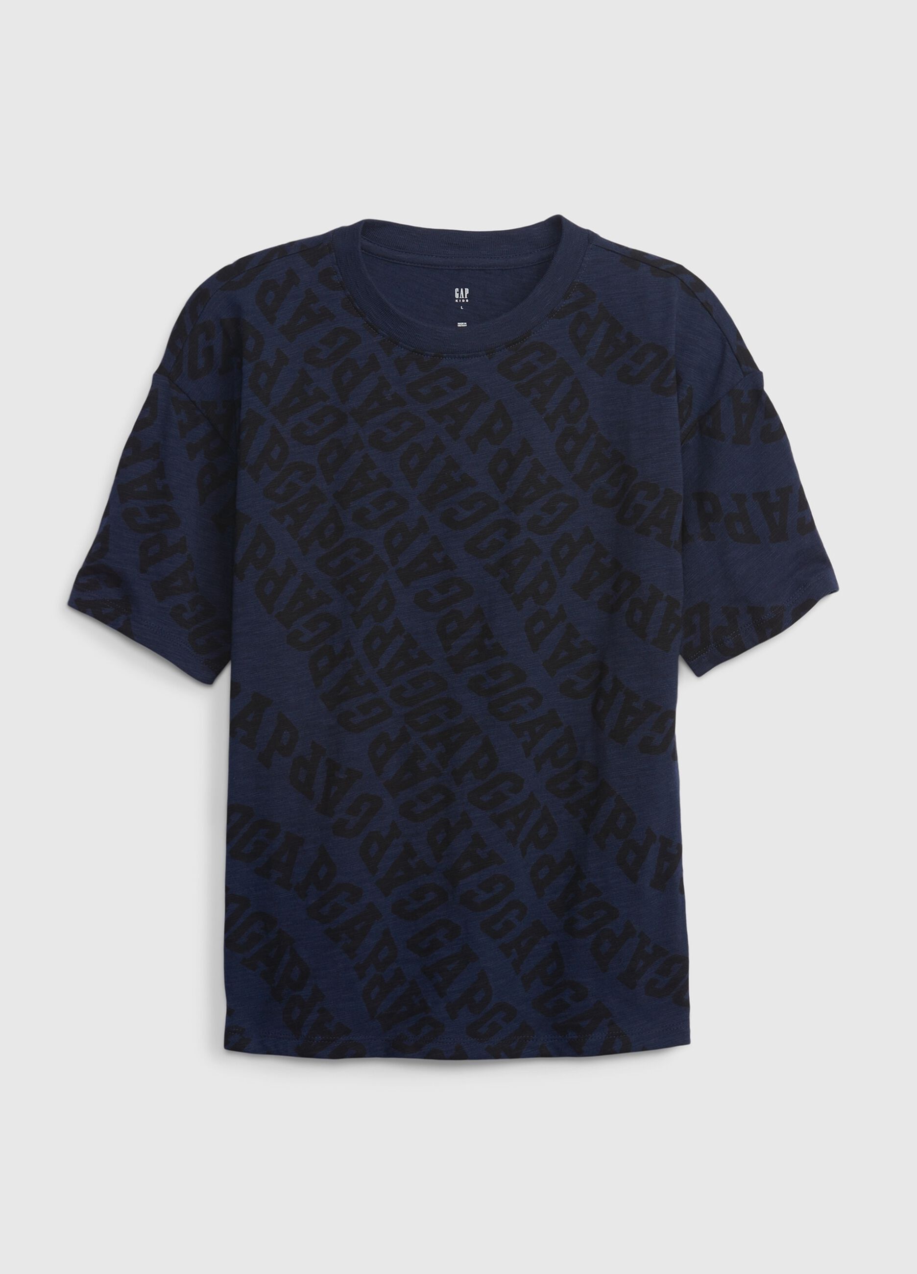 T-shirt with all-over logo print