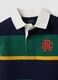 Boys&rsquo; multicolour pure cotton striped rugby polo with classic collar_4