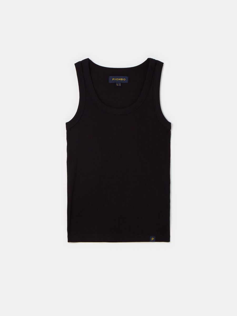 Tank top in ribbed stretch cotton_3