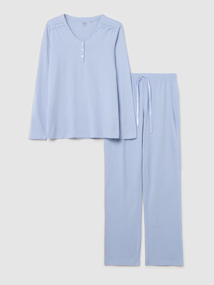 Micro dot pyjamas with granddad neckline_4