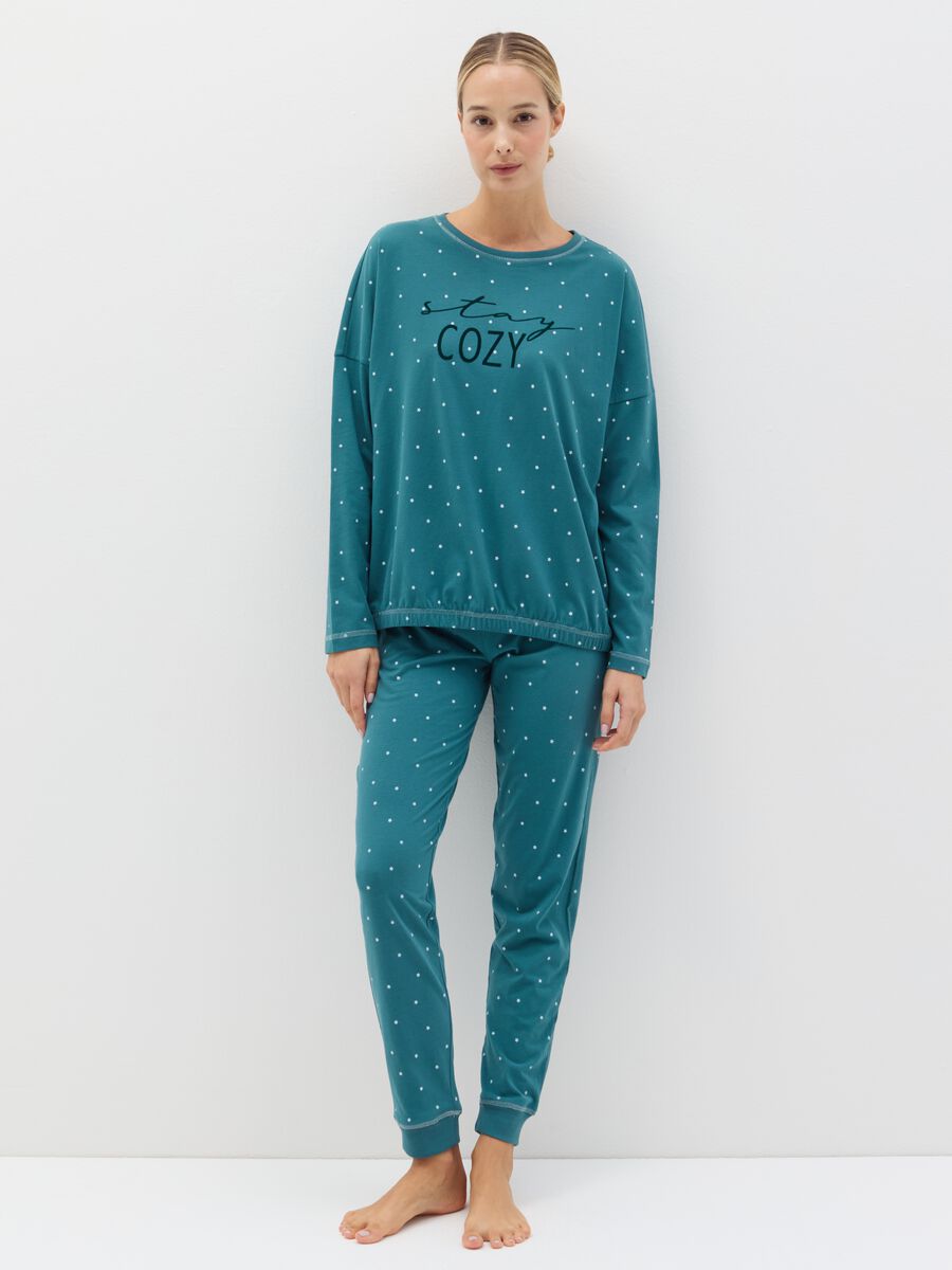 Pantalone pigiama stampa stelline_0