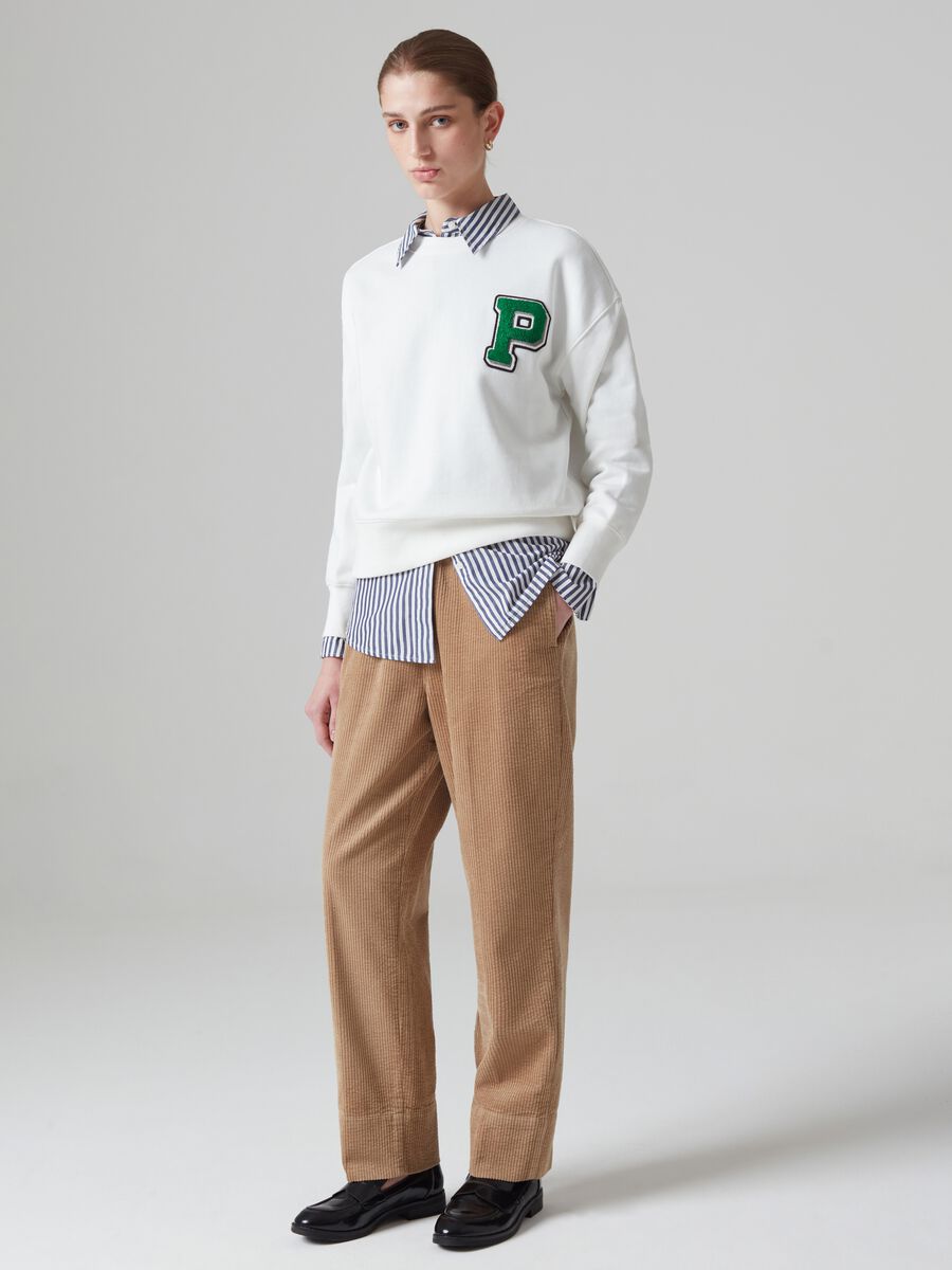 Joggers straight fit in corduroy_0