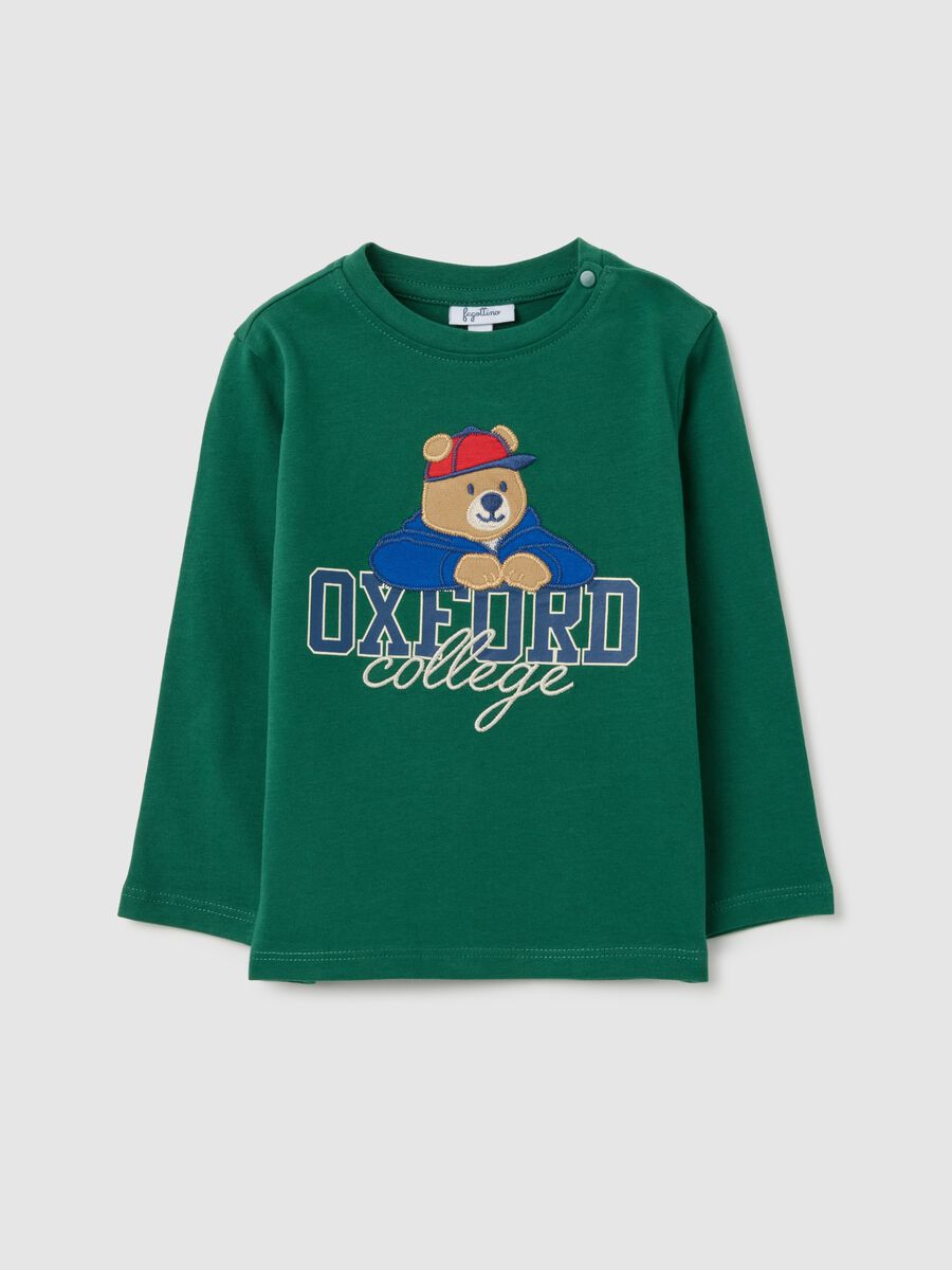 Children's T-shirt in pure green cotton regular fit_0