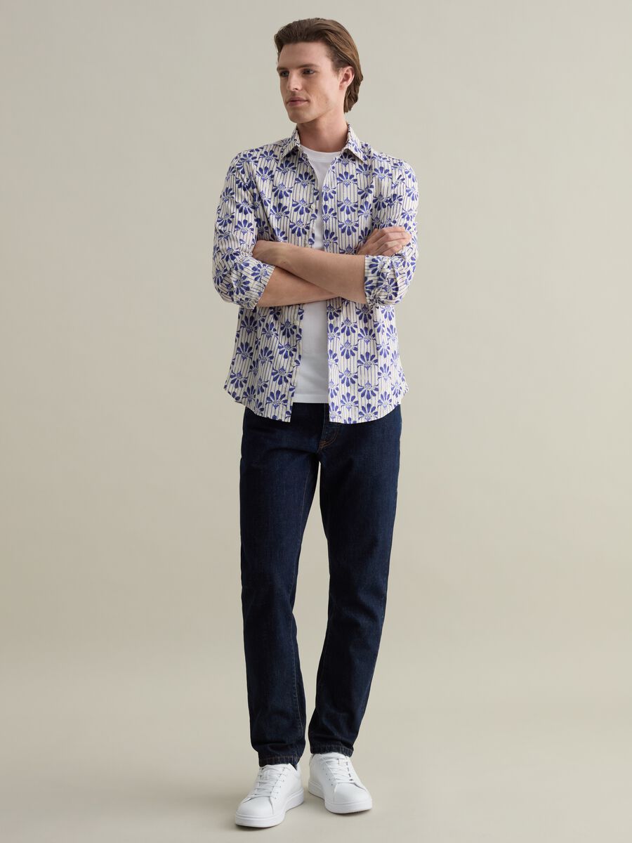 Cotton shirt with all-over print_1