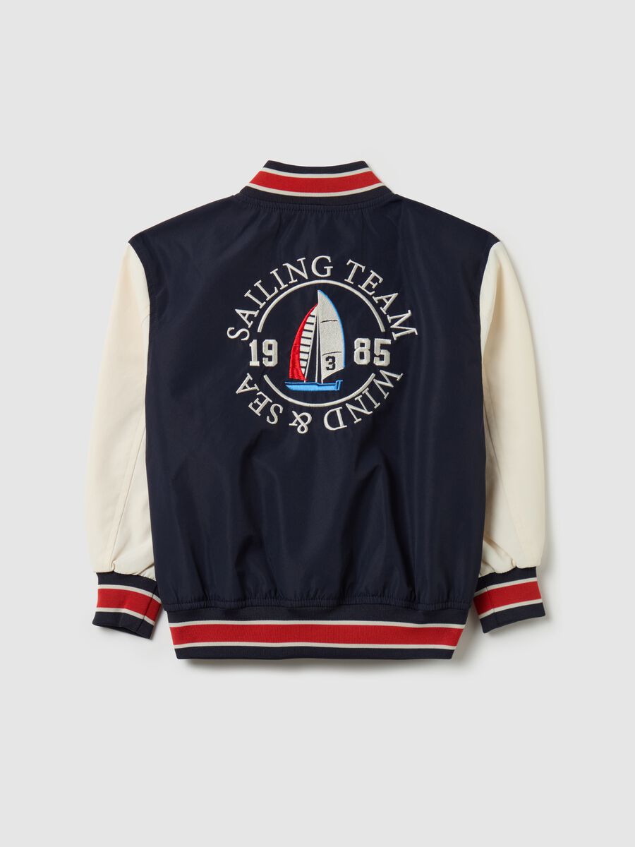 Varsity bomber jacket with "Sailing Team Wind & Sea” embroidery_1