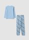Pigiama azzurro in puro cotone organico con stampa "Best Friend 4 Ever"_1