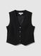 Black Stretch Fabric Waistcoat Regular Fit_4