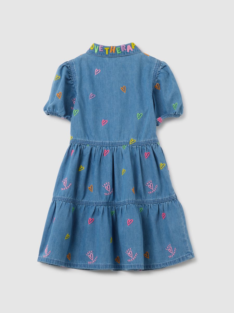 Girl's Dress in Pure Cotton Denim Regular Fit_1