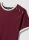 Red pure cotton T-shirt with buttons, regular fit_6