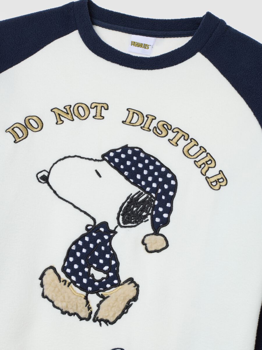 Blue Snoopy Print Fleece Pyjamas_5