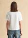 T-shirt bianca a maniche corte in cotone e modal elasticizzato_3