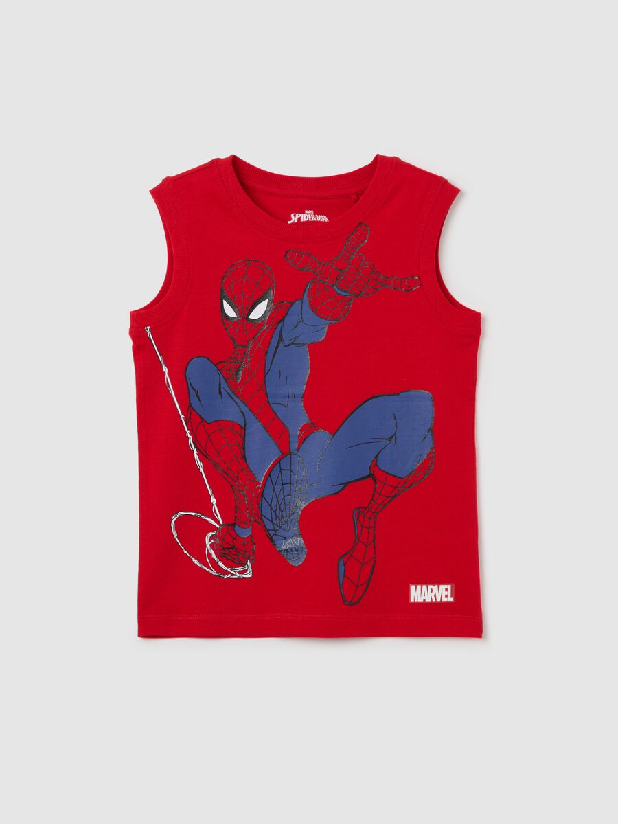 Red Marvel vest with Spiderman print_0