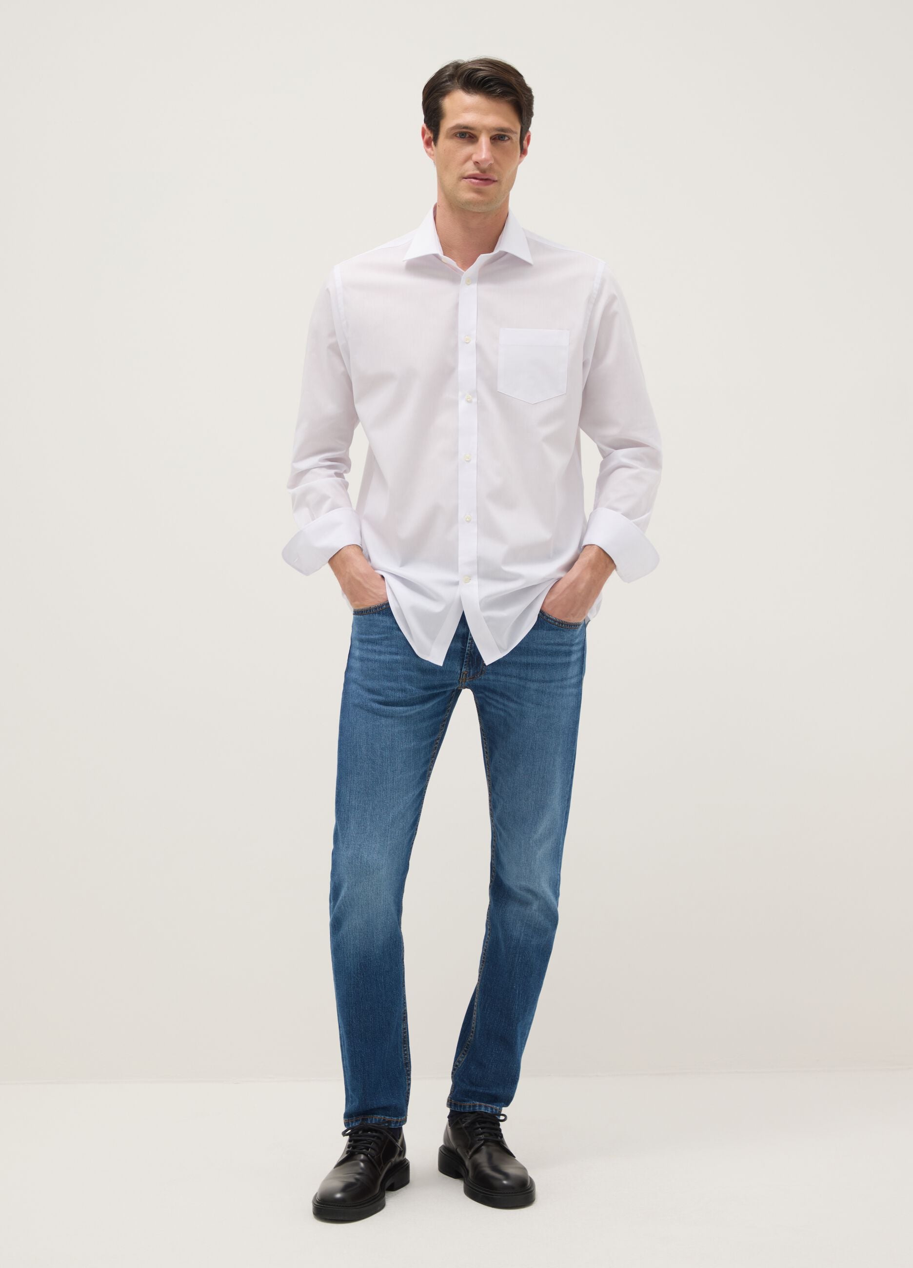 Jeans in cotone elasticizzato blu slim fit