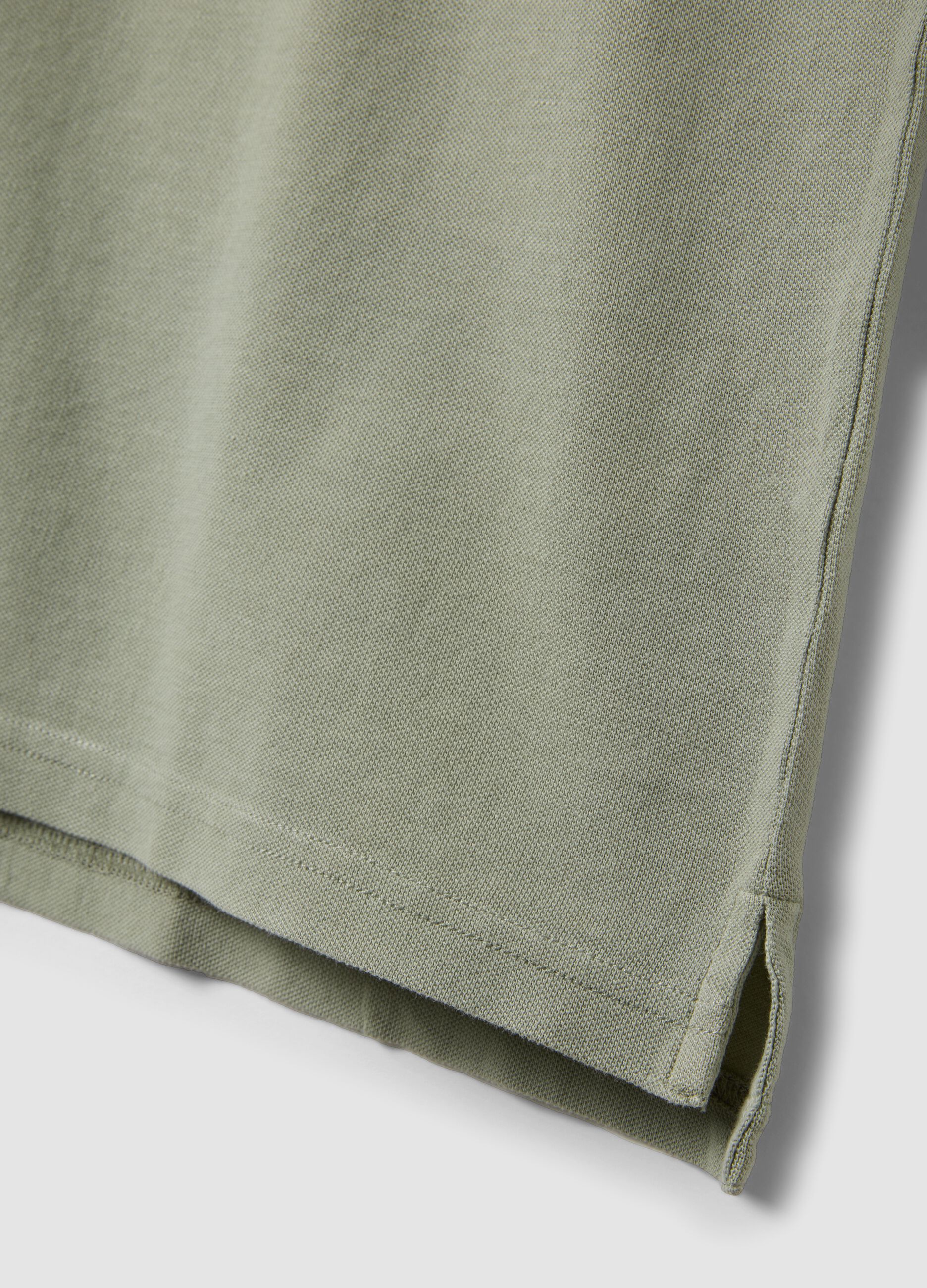 Polo verde in puro cotone a maniche corte slim fit