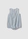 Sleeveless romper made of pure cotton with multicolour stripes for baby girls_1