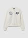 Oversized white cotton blend sweatshirt with Chicago Bulls print_4