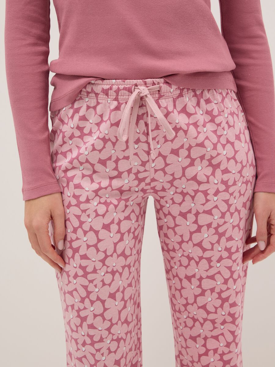 Multicolour Floral Pyjamas in Pure Cotton Regular Fit_3