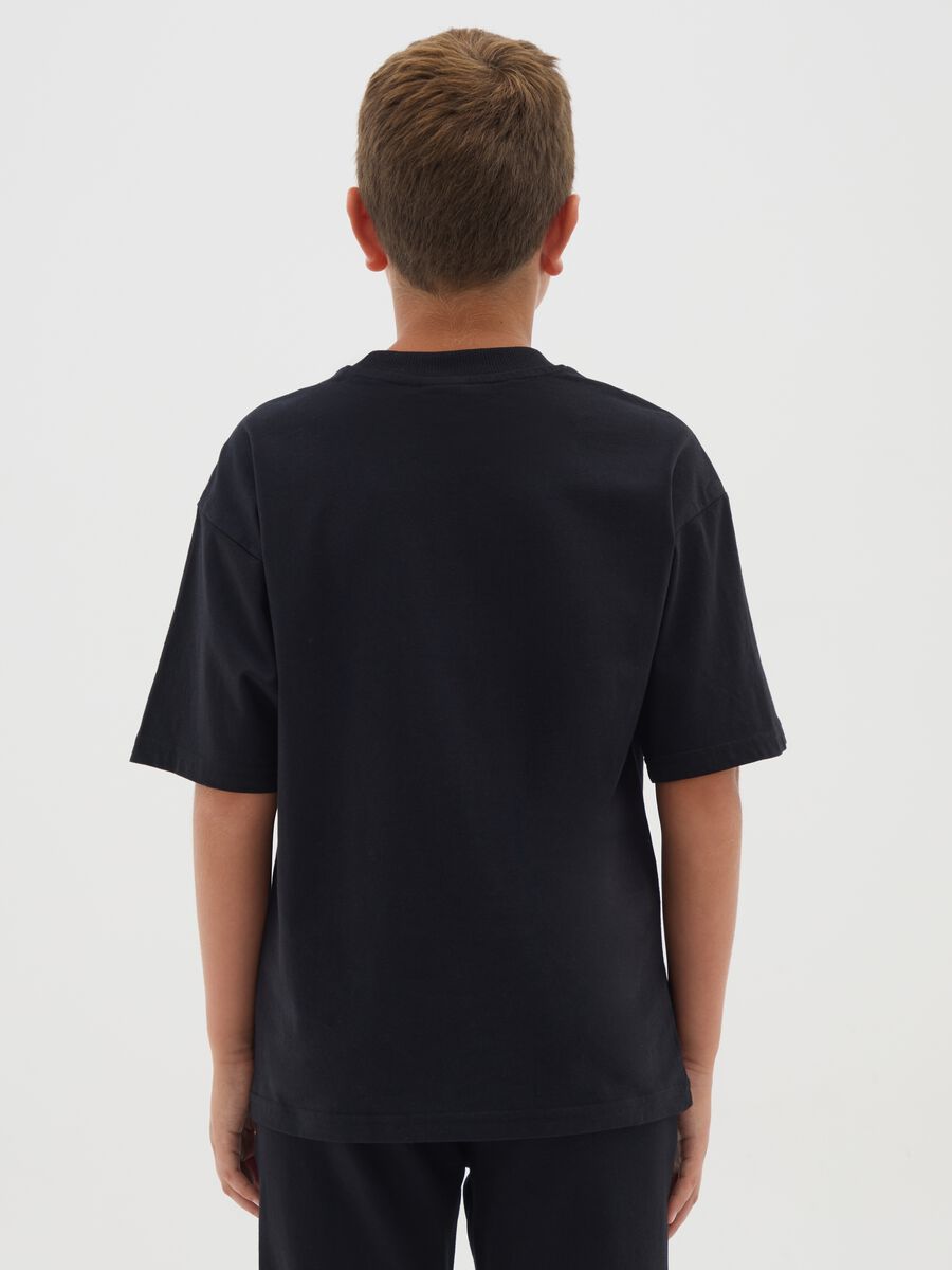 Boys' oversized black pure cotton t-shirt_1