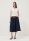 Blue pure cotton midi skirt_0