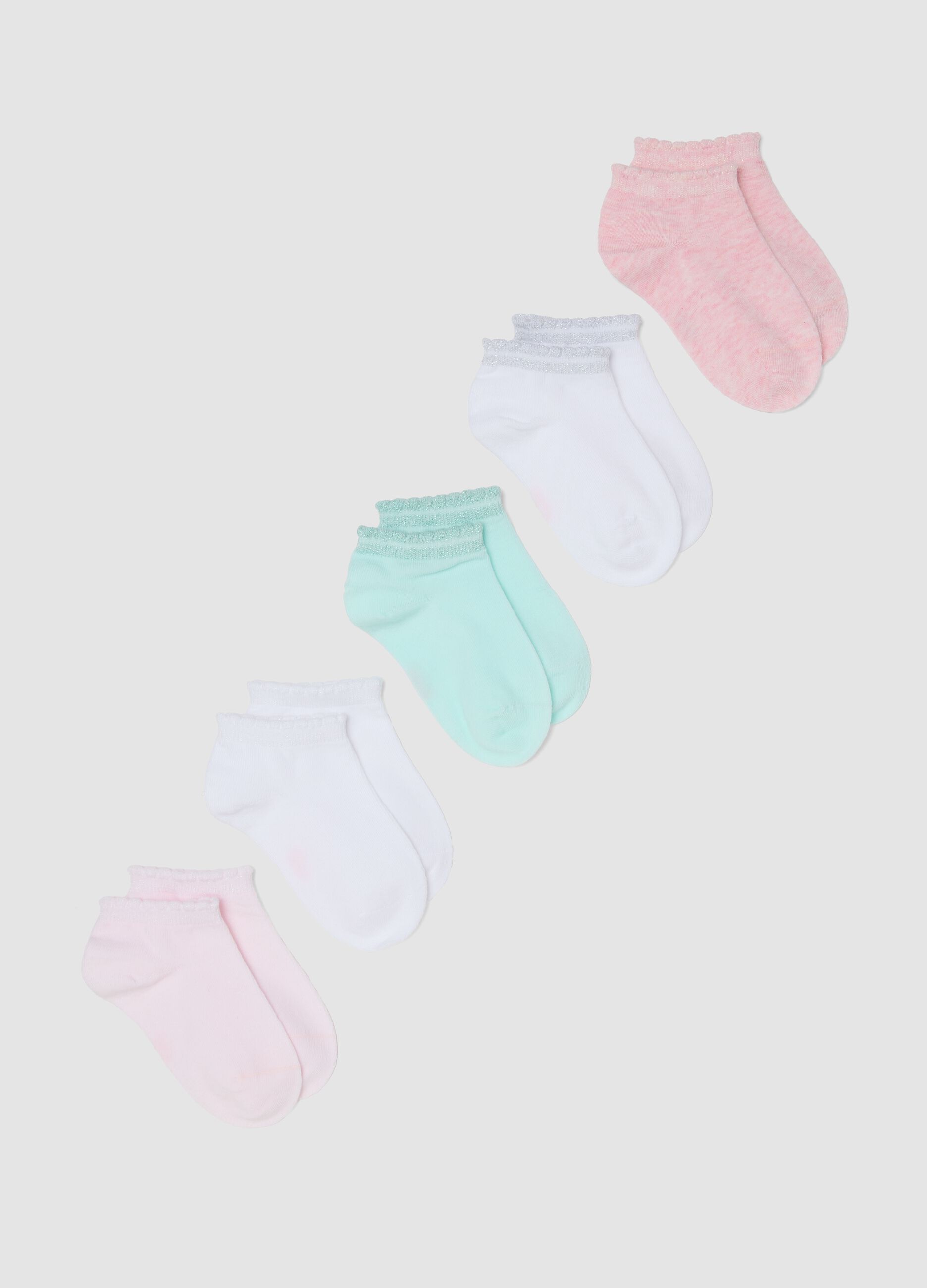 Girls&rsquo; multicolour stretch cotton-blend socks multipack