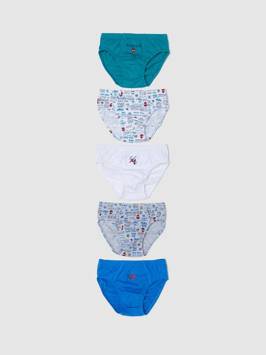 Five-pack briefs in cotton with Spider-Man print_0
