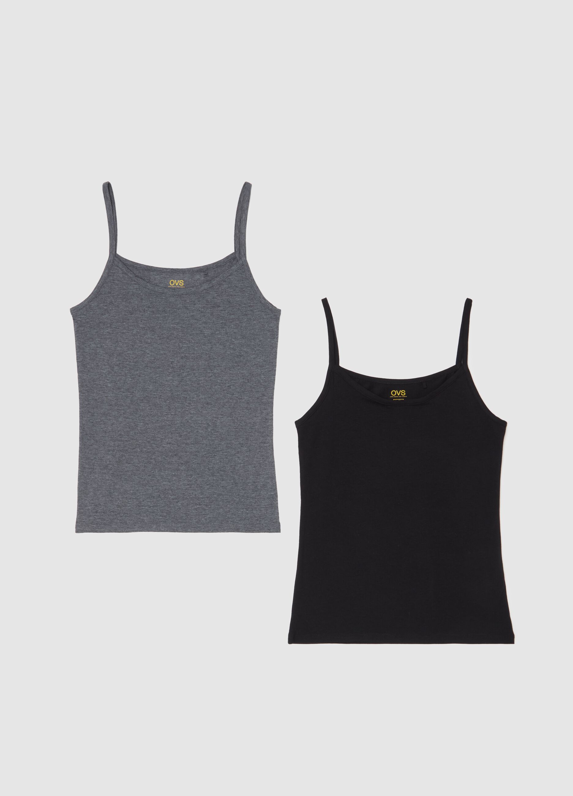 Two-pack stretch cotton vests