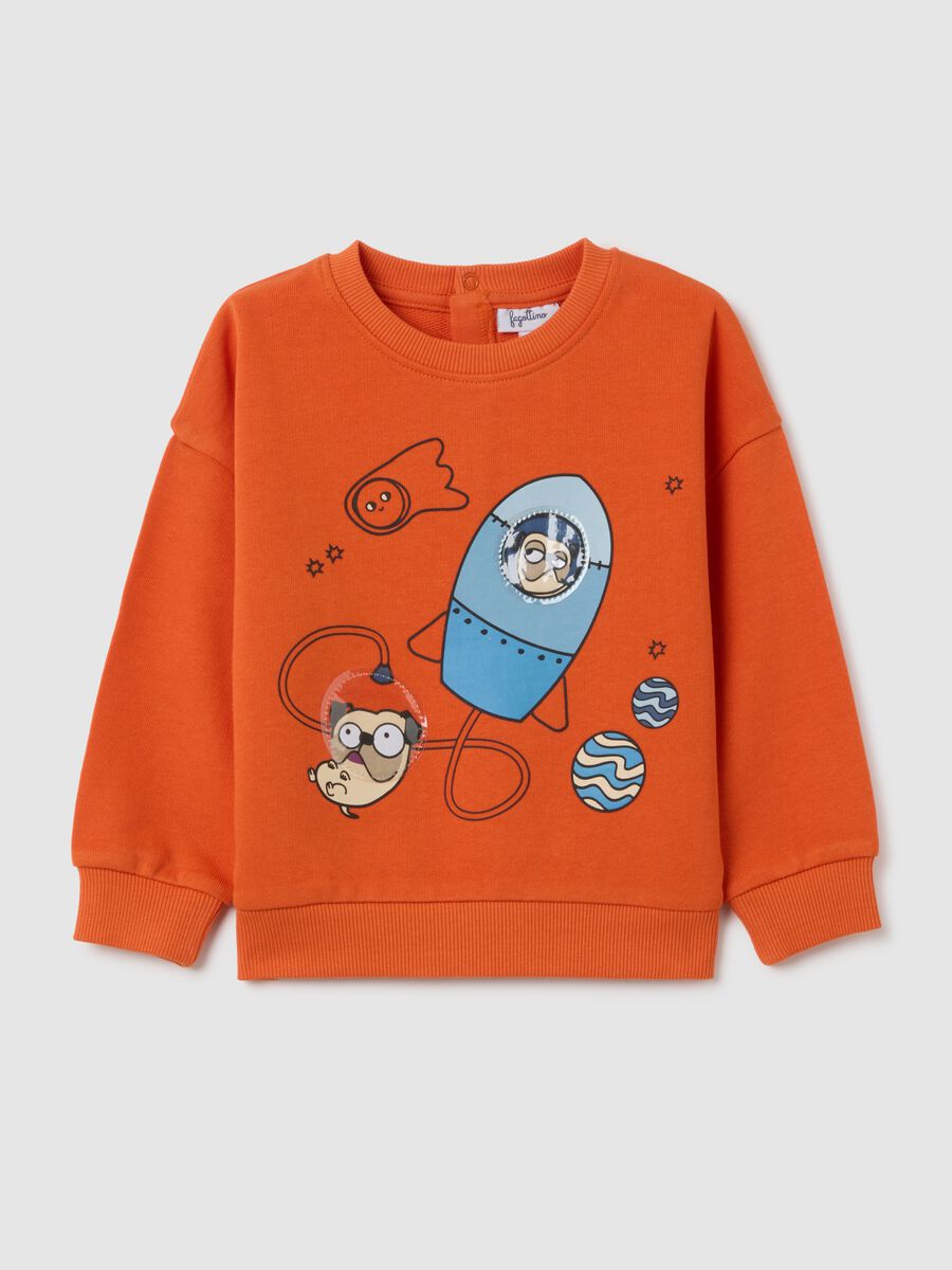 Orange pure cotton regular fit children's sweatshirt_0
