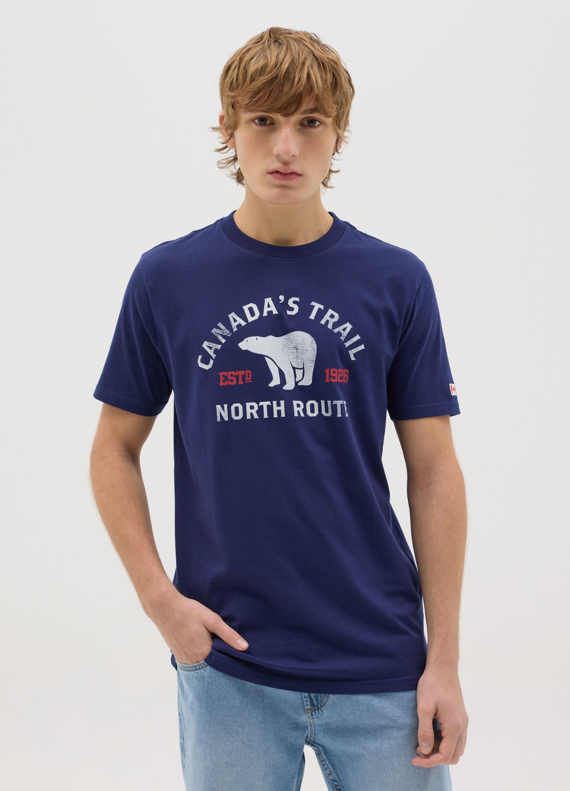 Canada's Trail blue T-shirt with print