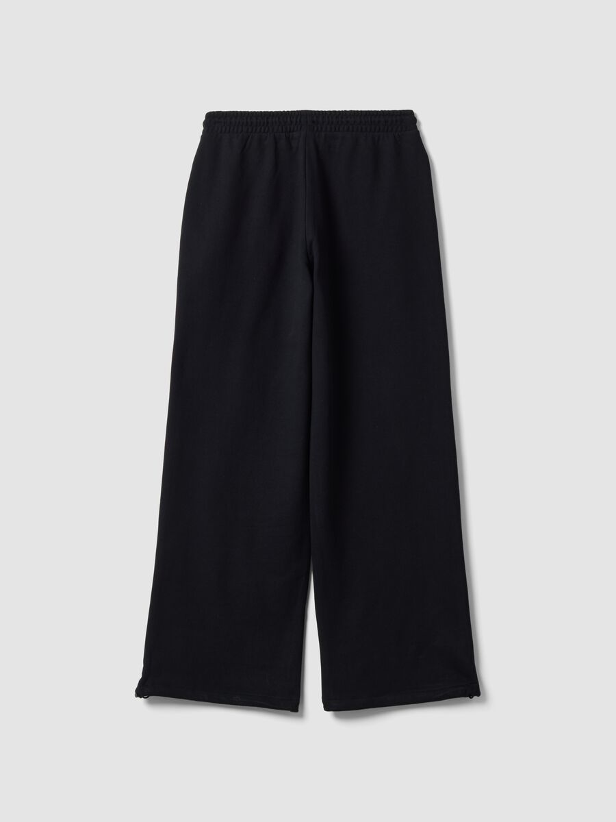 Black pure cotton joggers with elasticated waistband, oversized fit_2