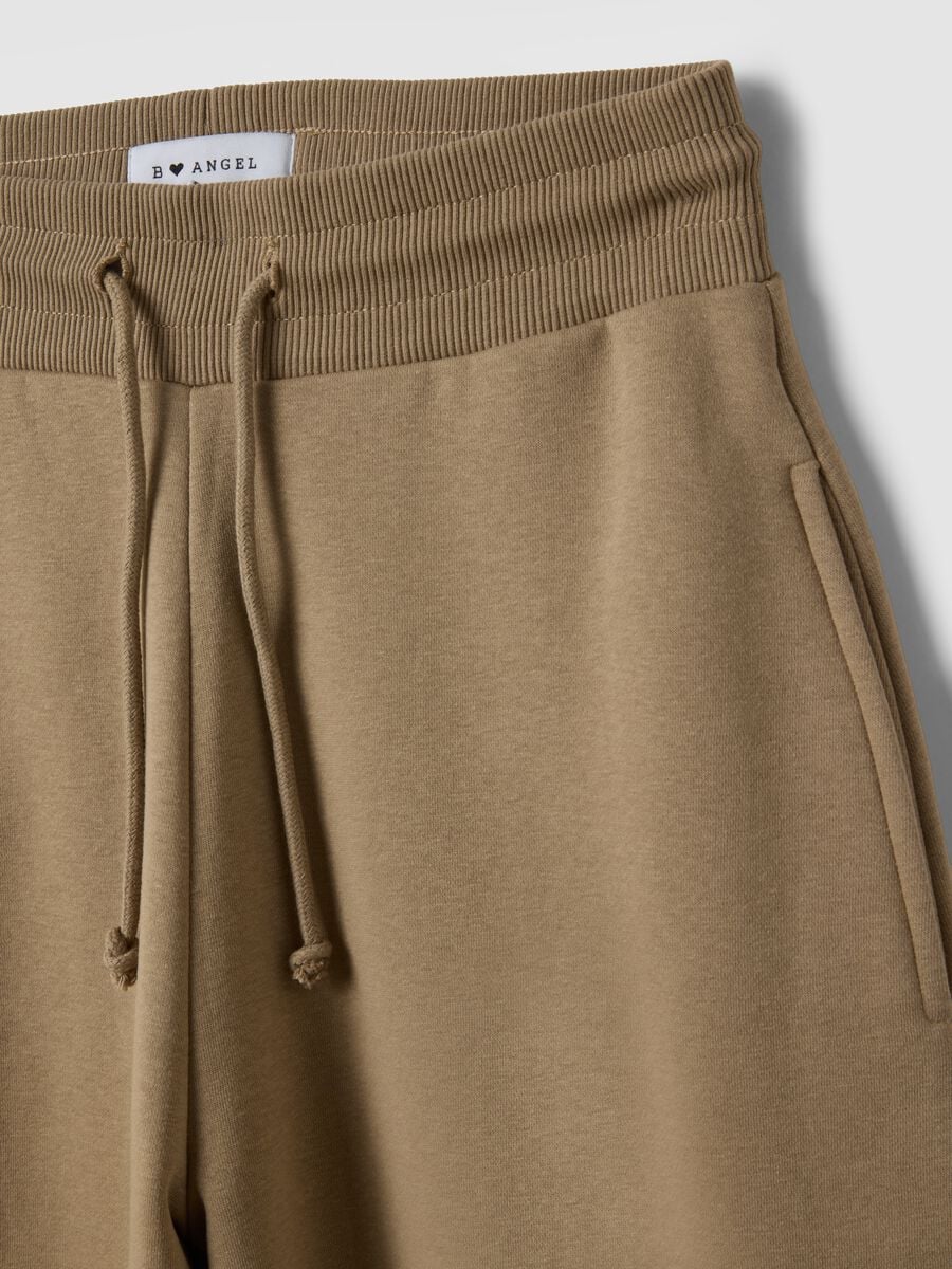 Beige cotton-blend baggy-fit jogger trousers_2