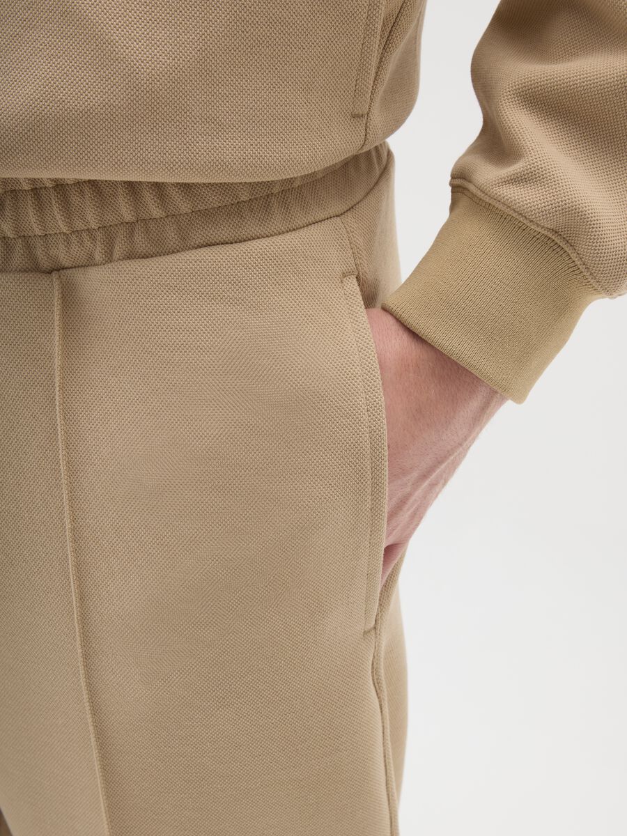 Beige Stretch Fabric Trousers_3
