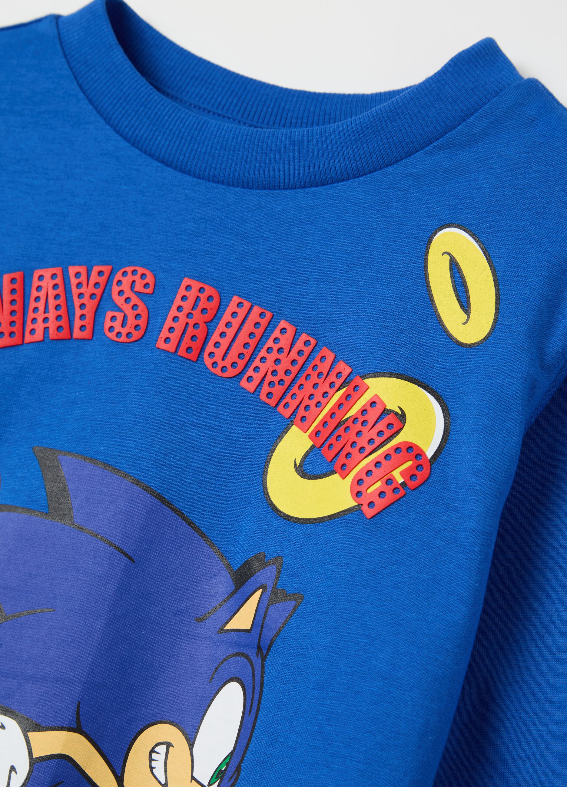 Long-sleeved T-shirt in cotton with Sonic print
