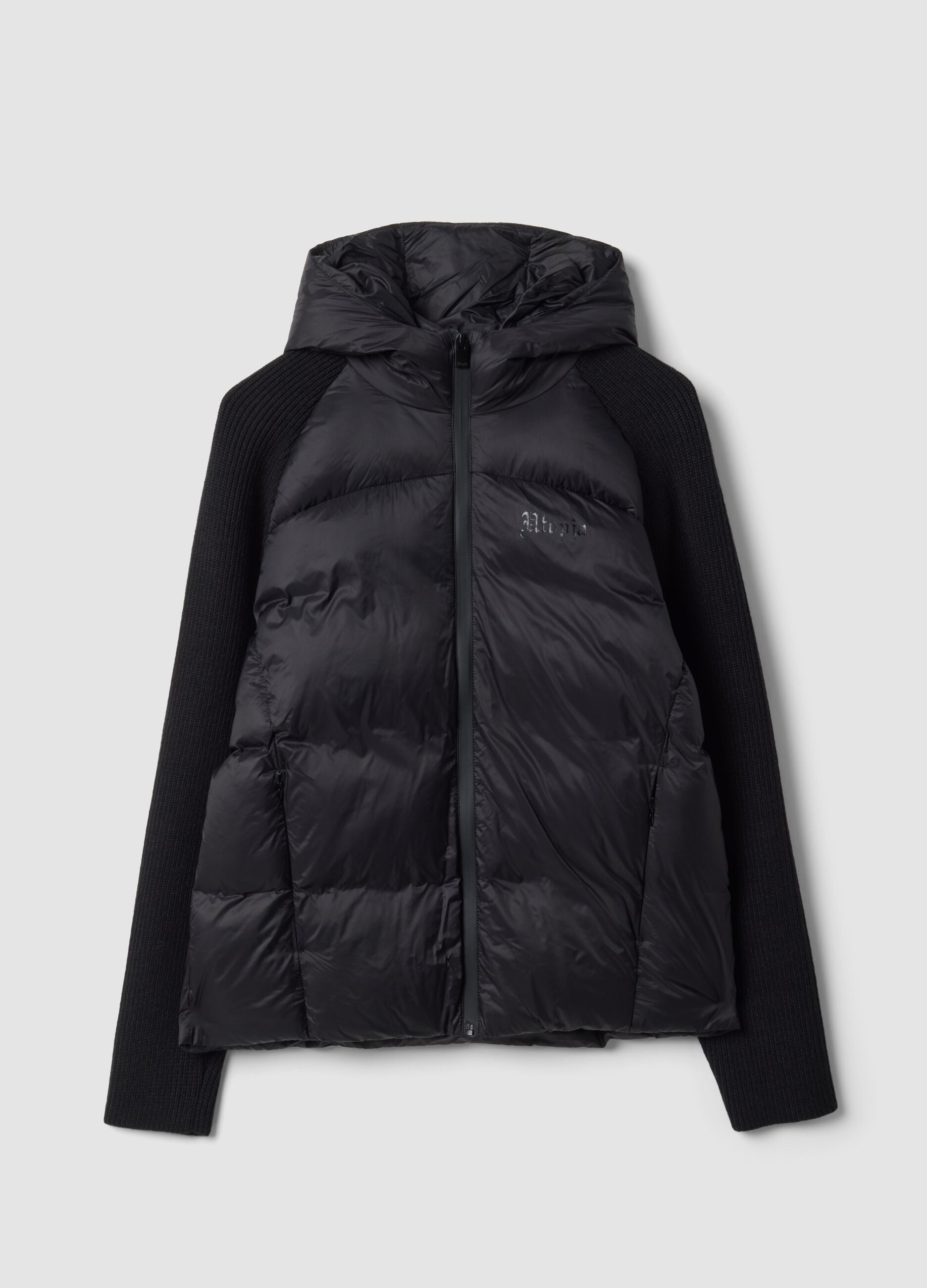Padded Knit Jacket Black
