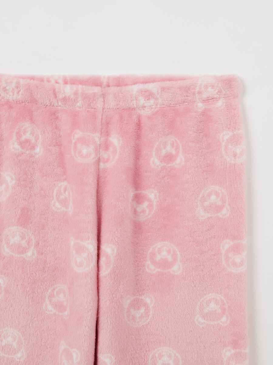 Fleece pyjamas with "Mood of the day" embroidery_3